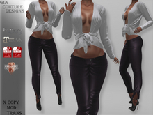 "GCD" Niqua Slit Leather Pants Purple