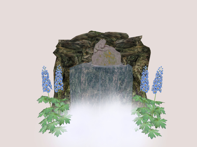 Waterfall with Frog