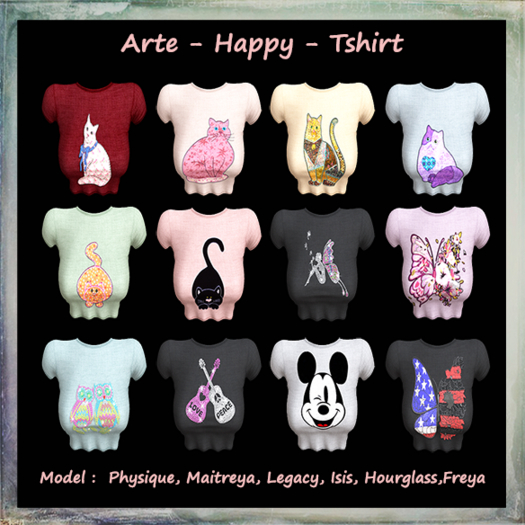 Arte - Happy - Tshirt  Fatpack