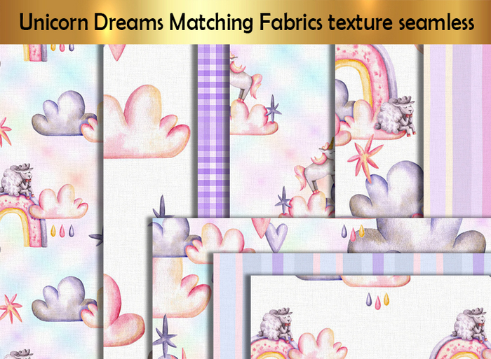 Unicorn Dreams Matching Fabrics texture seamless