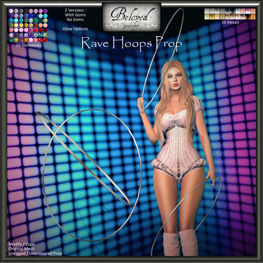 Beloved Jewelry : Rave Hoops Prop (Texture Change) Prop For Photos Photography Dancing