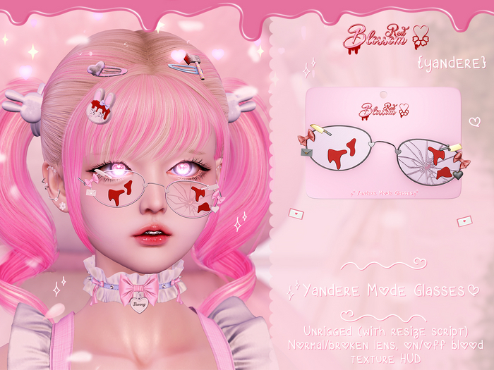 { Red Blossom } Yandere Mode Glasses