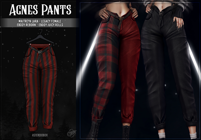 AsteroidBox. Agnes Pants - Red Stripes