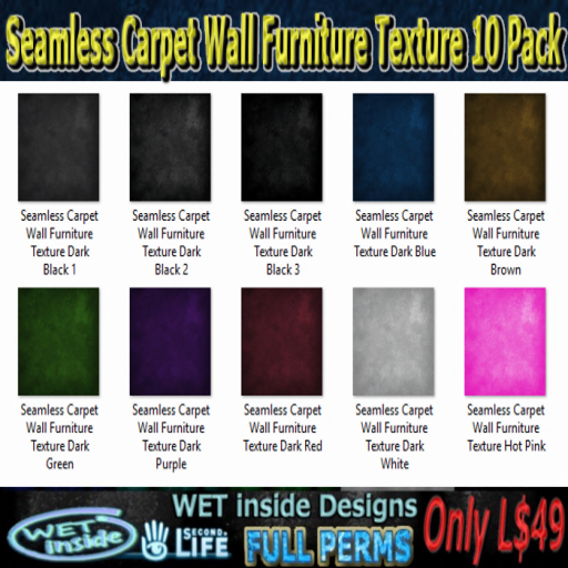 Seamless Carpet Wall Furniture Texture 10 Pack B