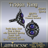 TEKKIA Jenara BENTO Ring OP - Purple Opal Black Diamond Black
