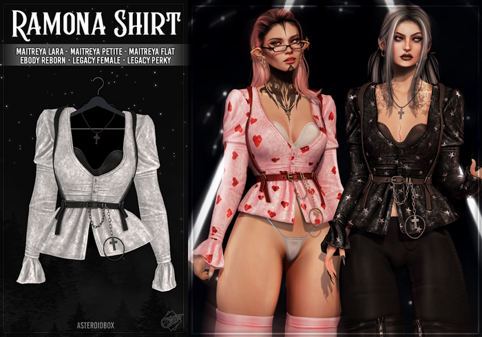 AsteroidBox. Ramona Shirt - White