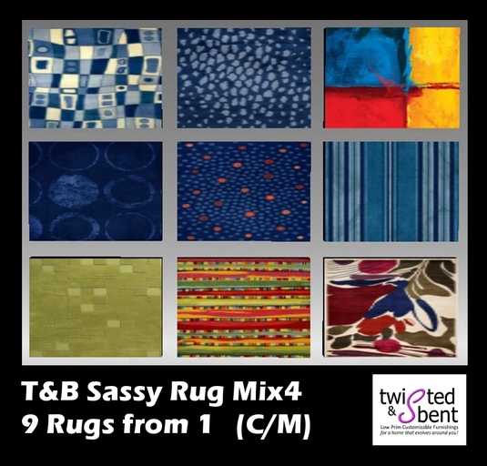 9 Rugs From One - Texture Changing Area Rug Sassy Mix4