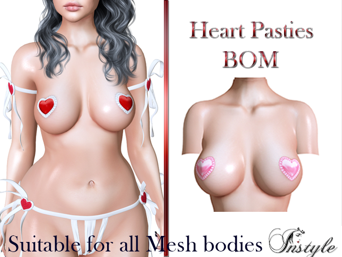InStyle -Heart Pasties BOM Pink-PROMO until 30.04.