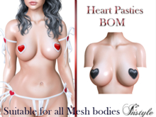 InStyle -Heart Pasties BOM Black-PROMO until 30.04.