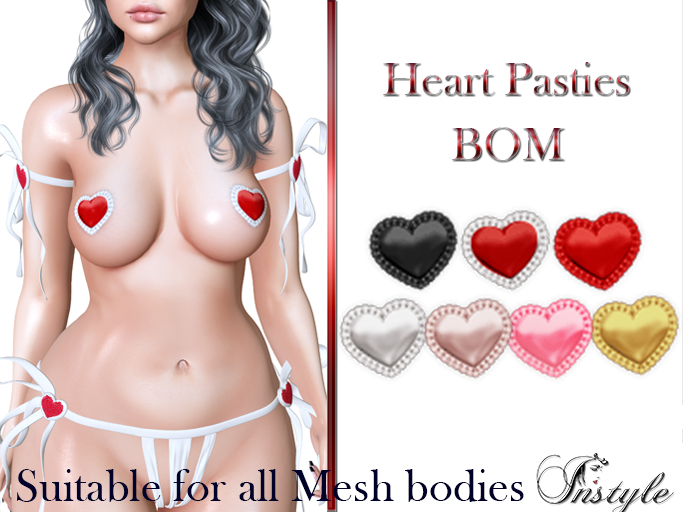InStyle -Heart Pasties BOM 7 color