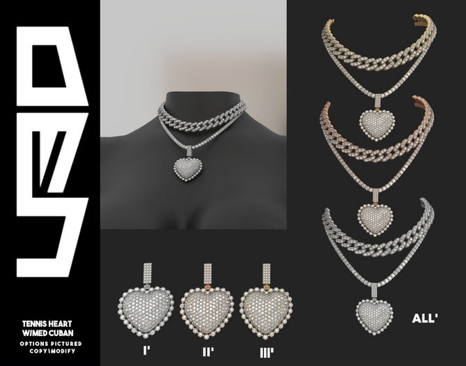 Tennis Heart w/ Med Cuban ALL' -U3D