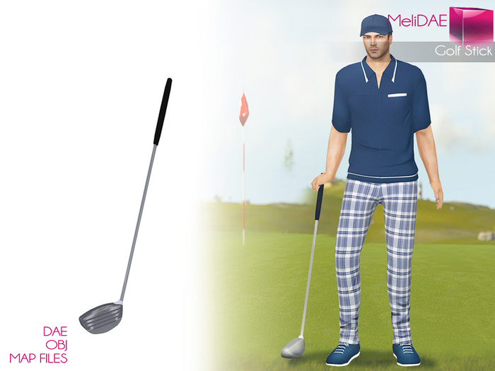 Dae, Obj, FBX, And Texture Files Golf Club Stick