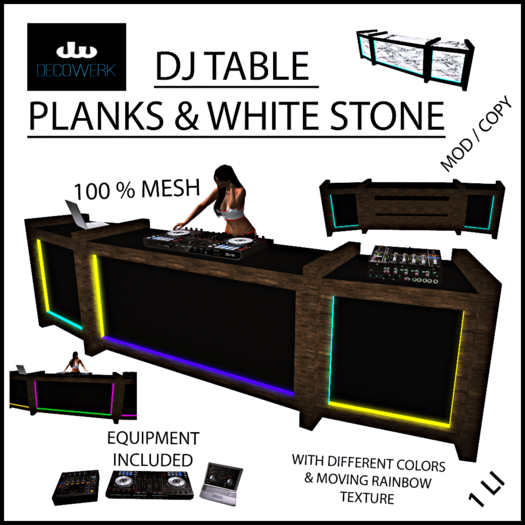 [dW] DJ Table Planks & White 