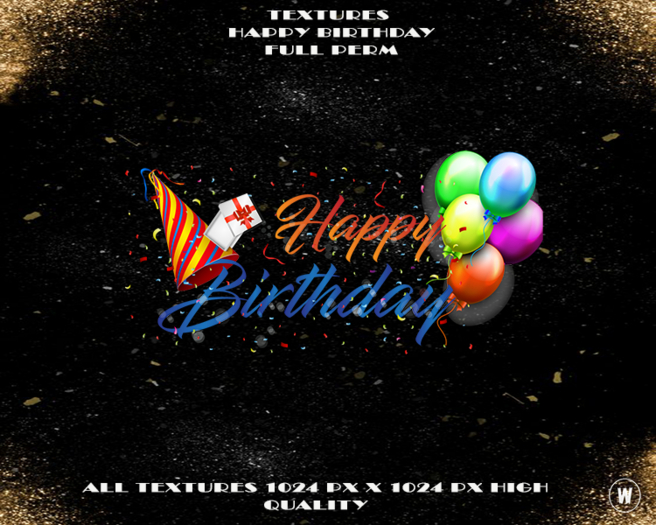 ::W::#025 TEXTURES Happy Birthday FULL PERM