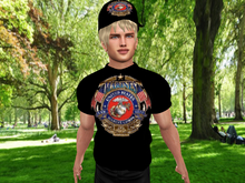 US Vets- Marines-Veteran-Men's Mesh Shirt & Cap
