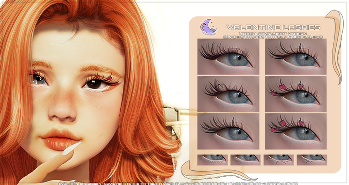 moonwaii . valentine lashes (evox applier)