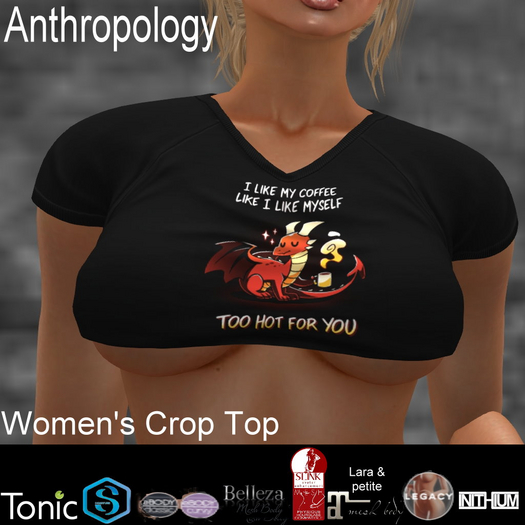 I like my coffee like I like myself. To hot for you. Women's Crop Top (WCTK)