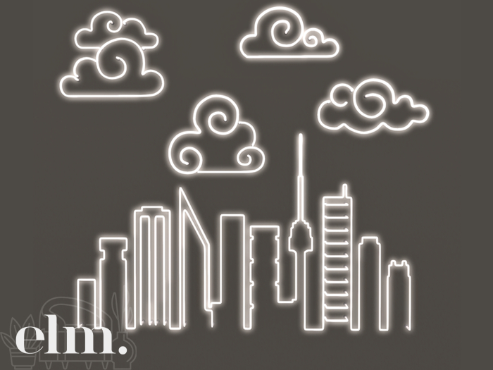 Elm. Cloud Neon Signs [Yellow]