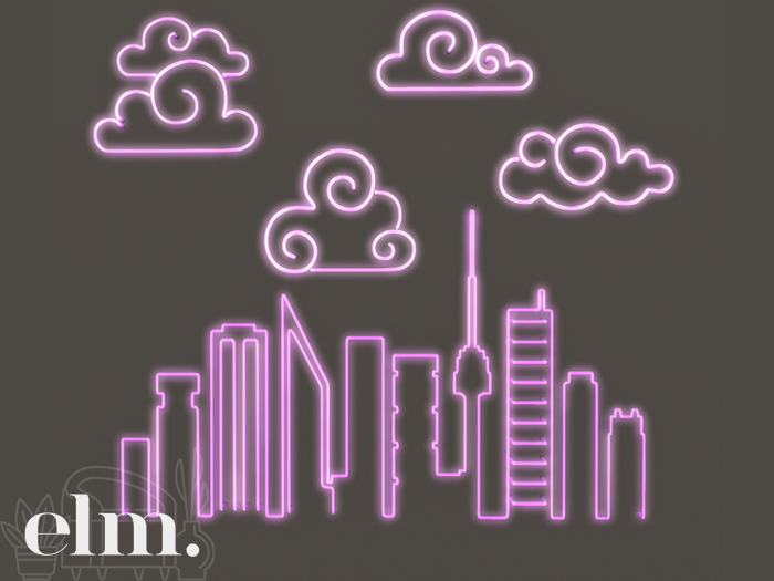 Elm. Cloud Neon Signs [Purple]