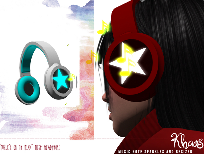 Khaos' music's on my mind headphone * white & blue