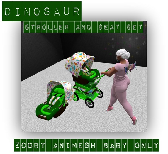 MERCI~DINOSAUR STROLLER AND SEAT SET