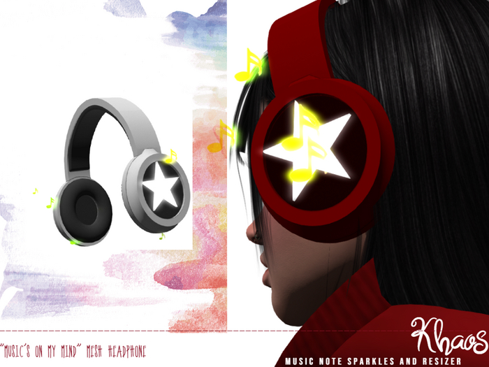 Khaos' music's on my mind headphone * white & black 