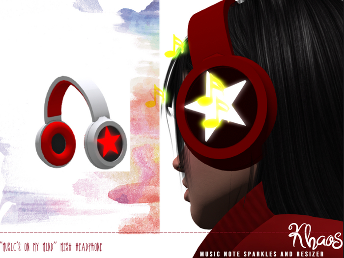 Khaos' music's on my mind headphone * White & Red