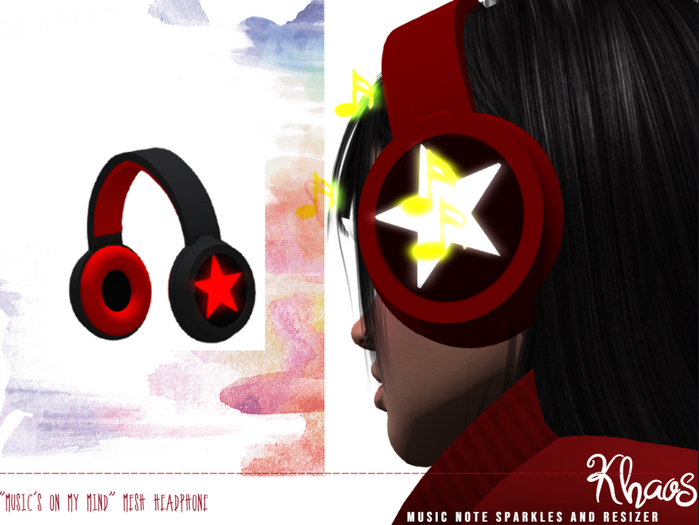 Khaos' music's on my mind headphone * Black & Red