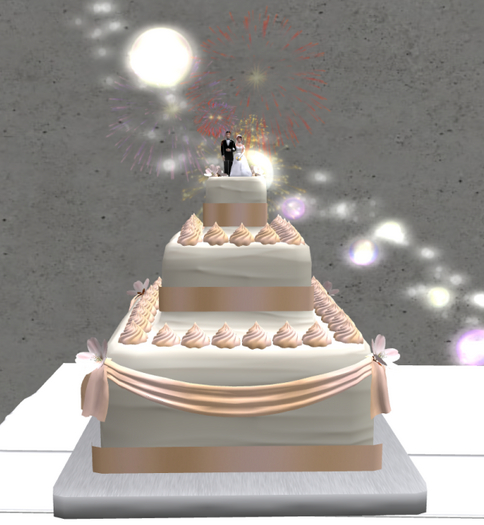 Pink Cream Delight Wedding Cake(add)