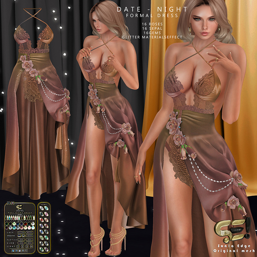 Son!a-Edge Date-Night cocktail Dress/Gown SUNSET
