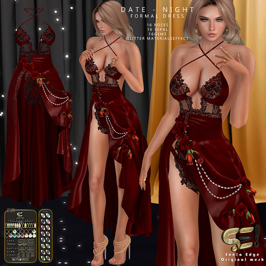Son!a-Edge Date-Night cocktail Dress/Gown RED