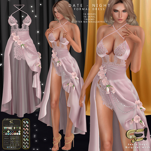 Son!a-Edge Date-Night cocktail Dress/Gown PINK