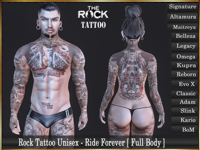 Rock Tattoo Unisex - Ride Forever [ Full Body ]