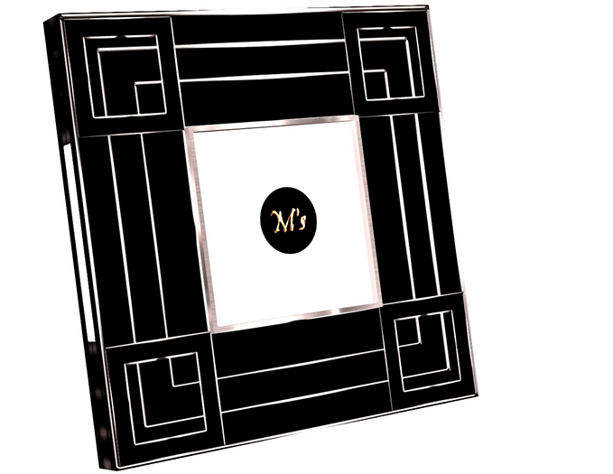 M's - Photo frame .. black with silver stripes