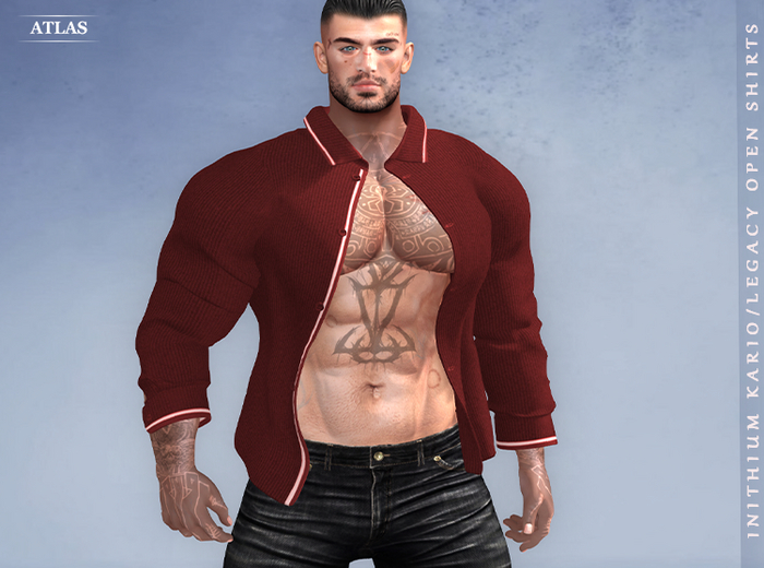 *ATLAS*INITHIUM KARIO LEGACY OPEN SHIRTS RED 