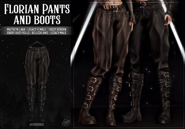 AsteroidBox. Florian Pants & Boots - Brown Stripes