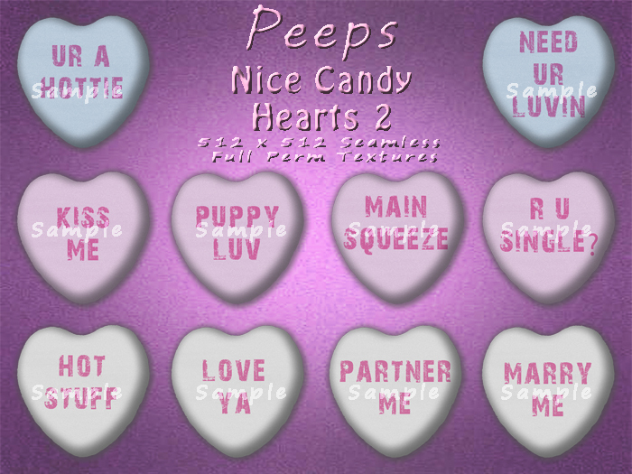 Peeps Textures Nice Candy Hearts 2