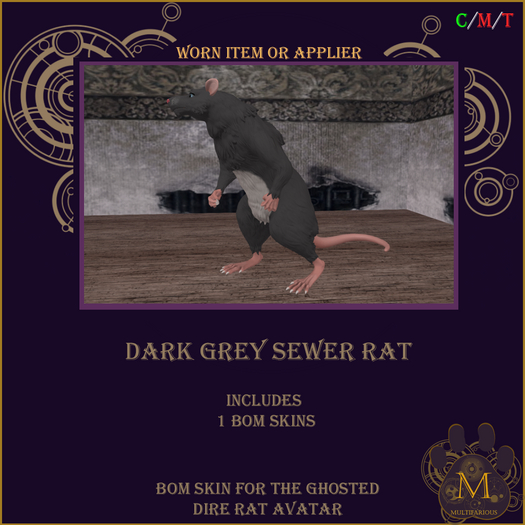 *M* Dark Grey Sewer Rat Skin Unpacker