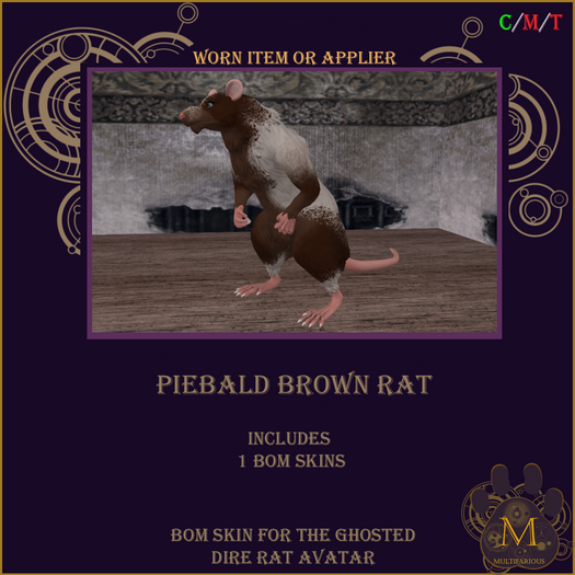 *M* Piebald Grey Dire Rat Skin Unpacker