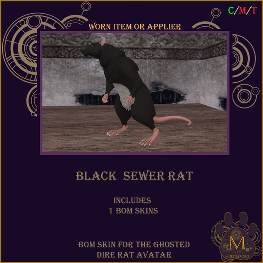 *M* Black Sewer Rat Skin Unpacker