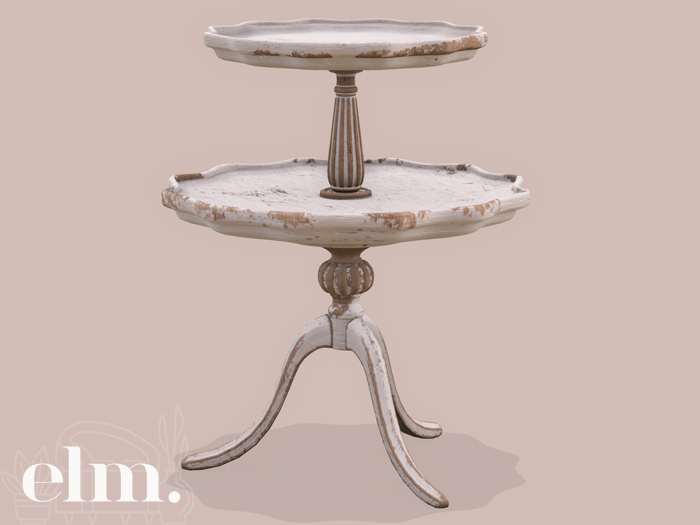 Elm. Cassia Side Table [Distressed Paint #2]