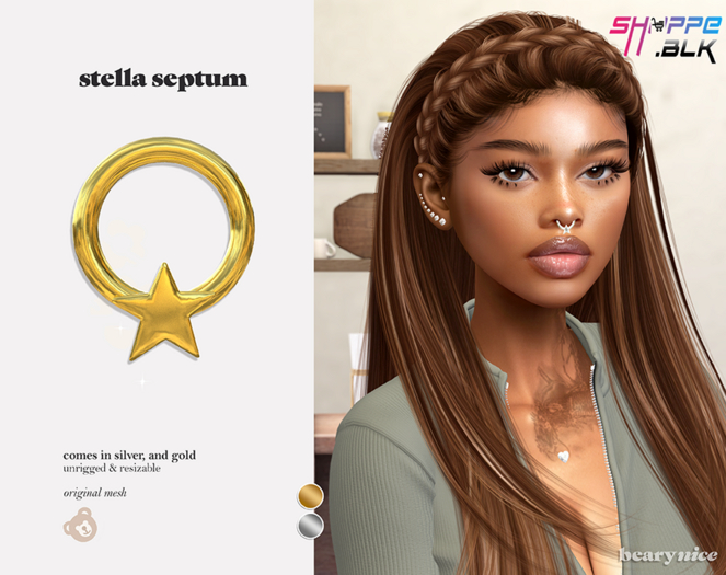 beary.// stella septum - silver 