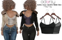 adorsy - Cleo Top Dark Black - Maitreya/Legacy/Lara Petite/Reborn-Rolls