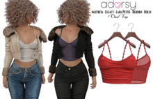 adorsy - Cleo Top Deep Red - Maitreya/Legacy/Lara Petite/Reborn-Rolls