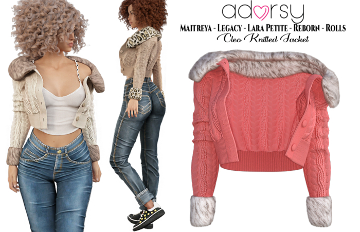 adorsy - Cleo Jacket Coral - Maitreya/Legacy/Lara Petite/Reborn-Rolls