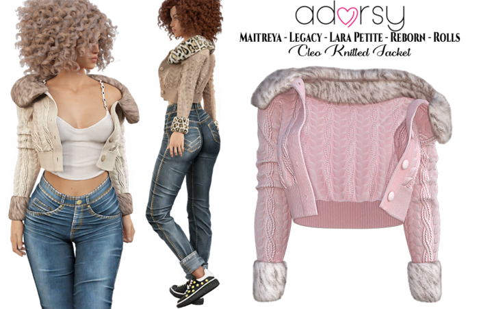 adorsy - Cleo Jacket Soft Pink - Maitreya/Legacy/Lara Petite/Reborn-Rolls