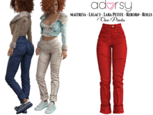 adorsy - Cleo Pants Deep Red - Maitreya/Legacy/Lara Petite/Reborn-Rolls