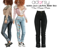 adorsy - Cleo Denim Pants Dark Black - Maitreya/Legacy/Lara Petite/Reborn-Rolls