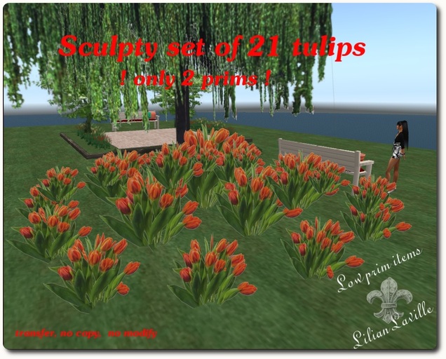 21 tulips for only 2 prims