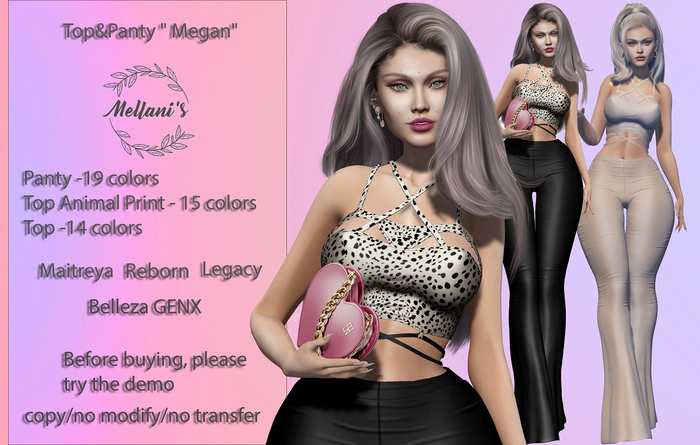 Mellani's Top  ''Megan'' Animal print FATPACK